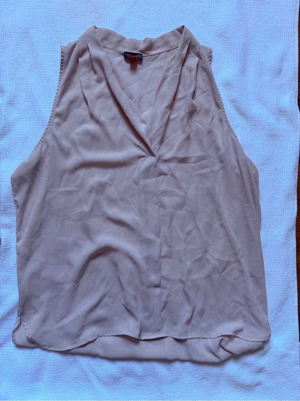 Vince Camuto Sleeveless V-Neck Blouse - Beige Taupe